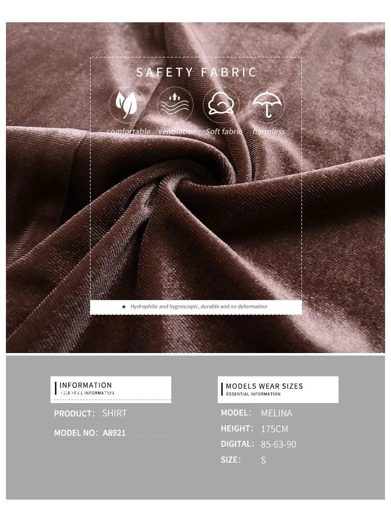 New Cross Border Maillard Solid Long Sleeve Knitted Shirt Women