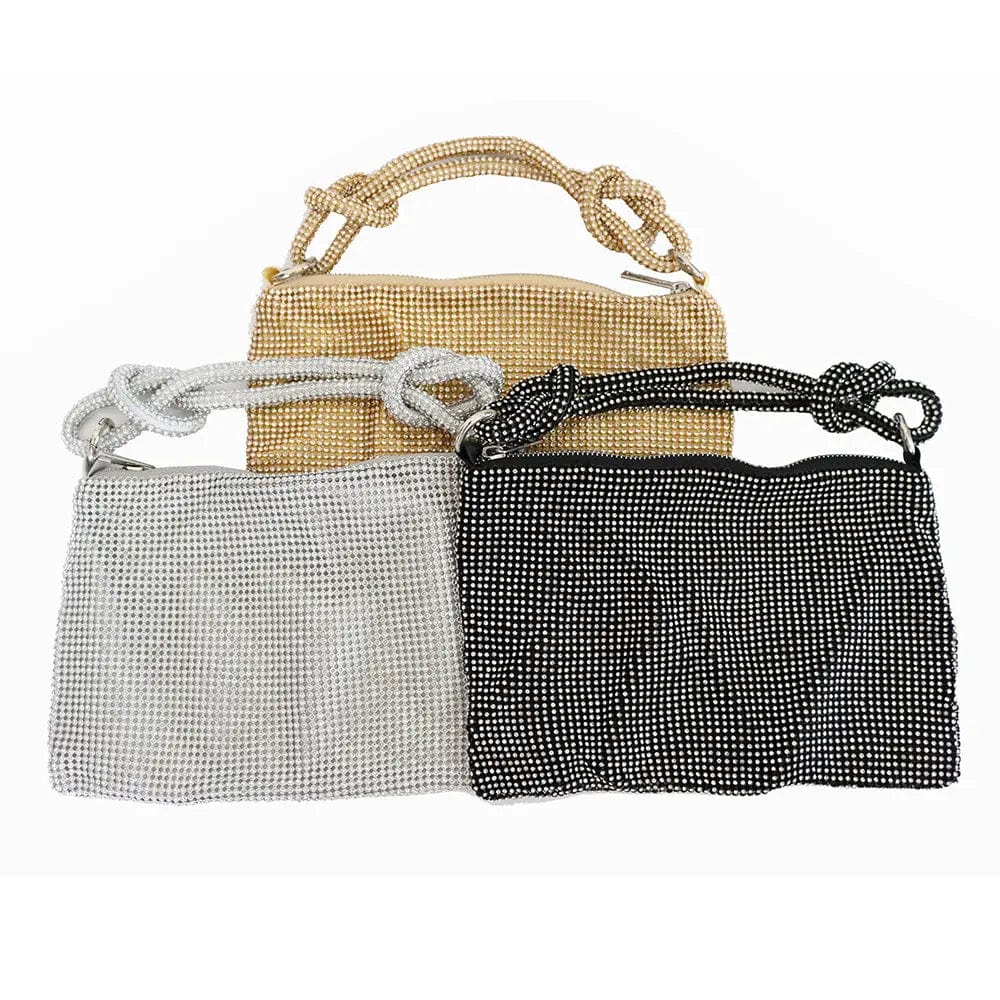 New Crystal Women Clutch Evening Bag Portable Clutches Ins Celebrity Fashional Rhinestone knotted handle Handbags For Party