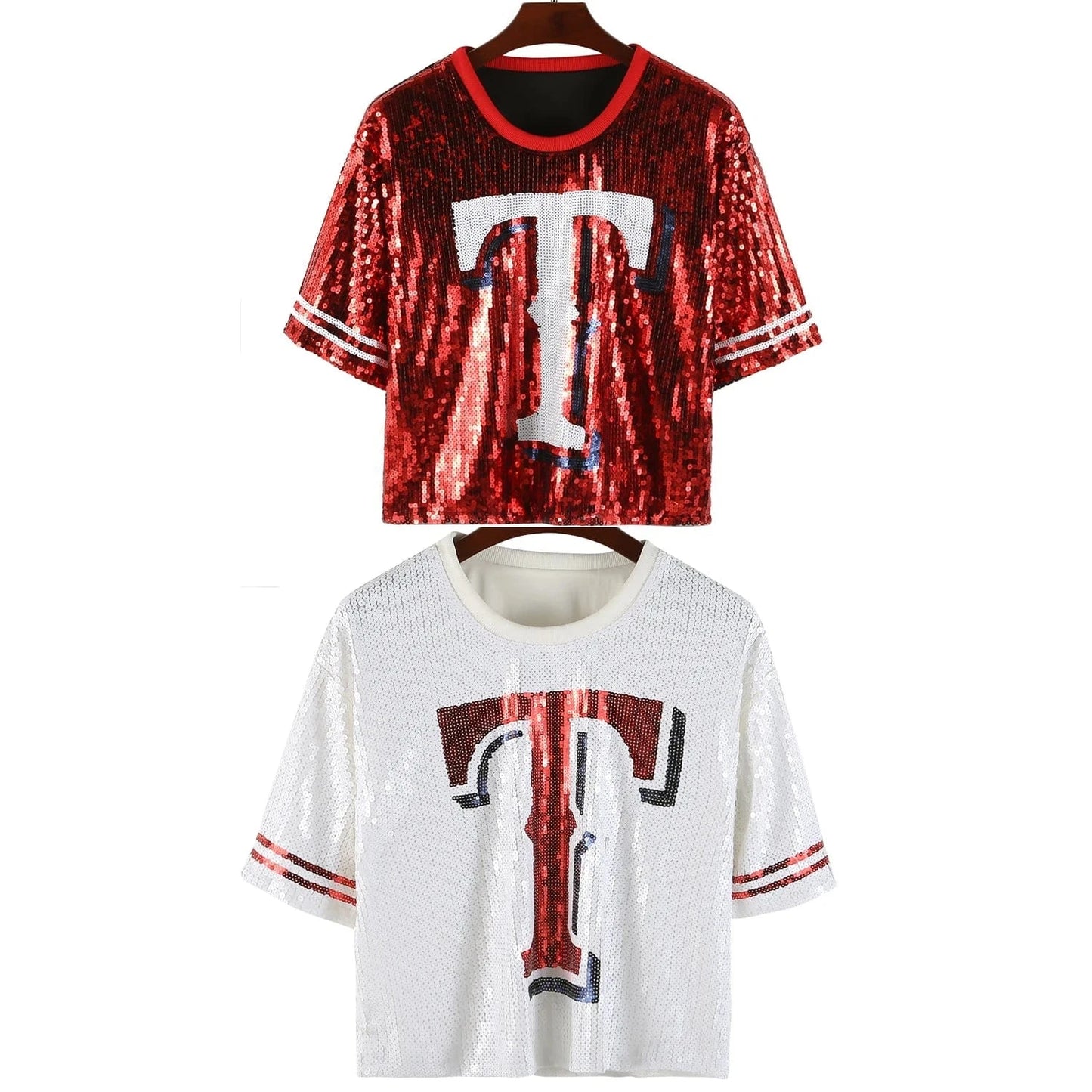 new custom baseball shirts girl sexy sequins short t shirt  women sequins crop top