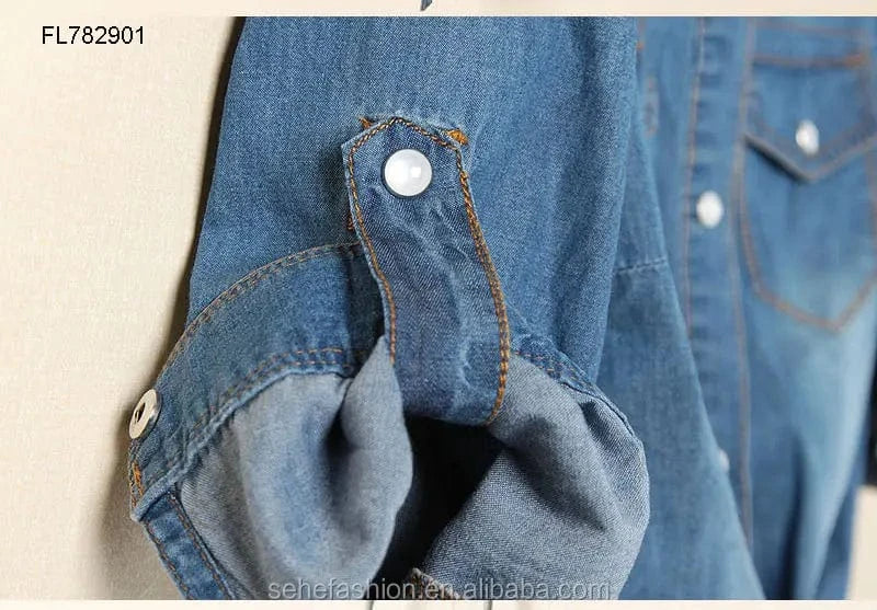 new design fashion long sleeve denim jacket women wholesale