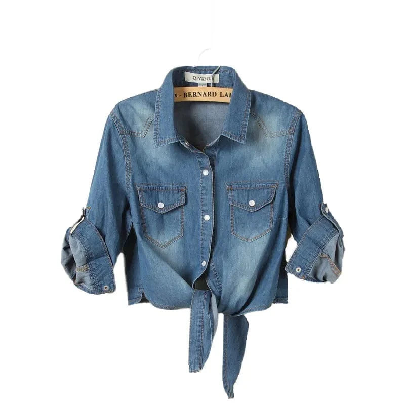 new design fashion long sleeve denim jacket women wholesale