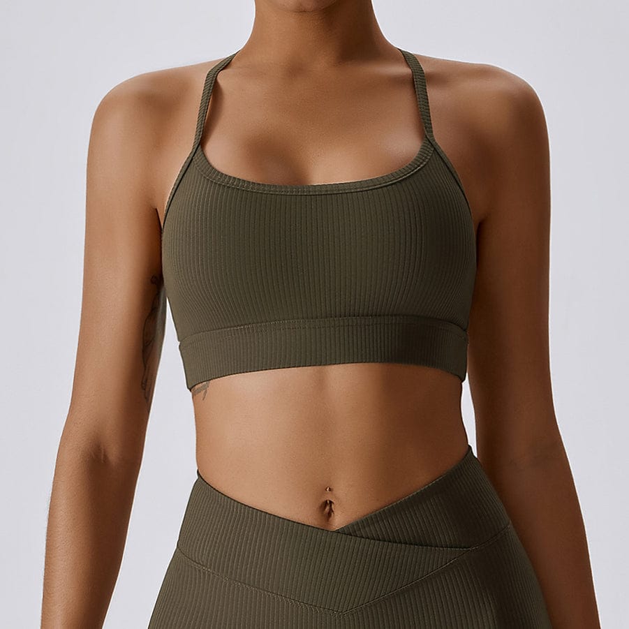 New Design Gym Clothing For Women Workout Yoga Set High Waist Sport Fitness Yoga  Bra Legging Flares Pant Set