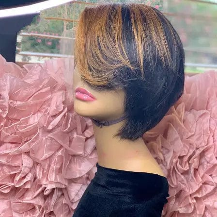 New Design Ombre #27 Blonde Color Pixie Wave Bob Wig