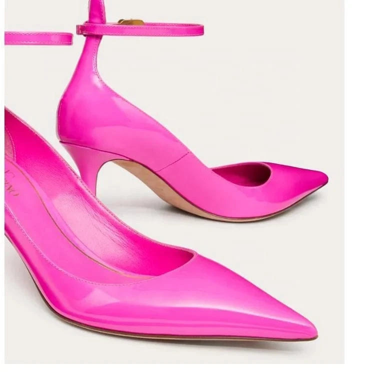 New Design PLUS SIZE Sexy Steel Toe hot pink thin high heel shoes Bridal club Pumps stiletto for women