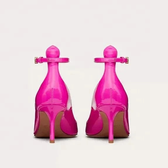 New Design PLUS SIZE Sexy Steel Toe hot pink thin high heel shoes Bridal club Pumps stiletto for women