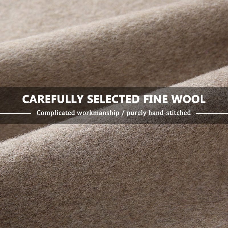 New Design Real Woolen Poncho Coat Winter Double Sides Women Cashmere Wool Coats with Belt