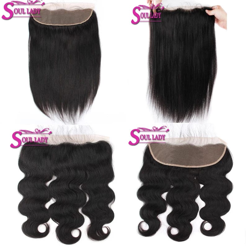 New Design Wholesale Human Hair Frontal Hair Closure Transparent 4X4 13X4 Raw Indian Mink Brazilian Hair Bundles Natural Black