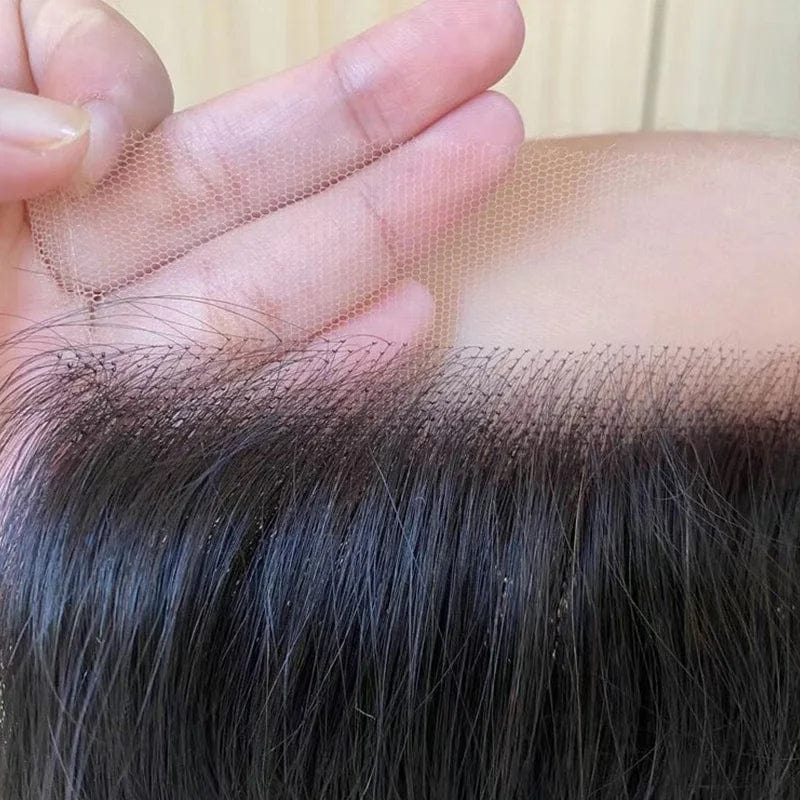 New Design Wholesale Human Hair Frontal Hair Closure Transparent 4X4 13X4 Raw Indian Mink Brazilian Hair Bundles Natural Black