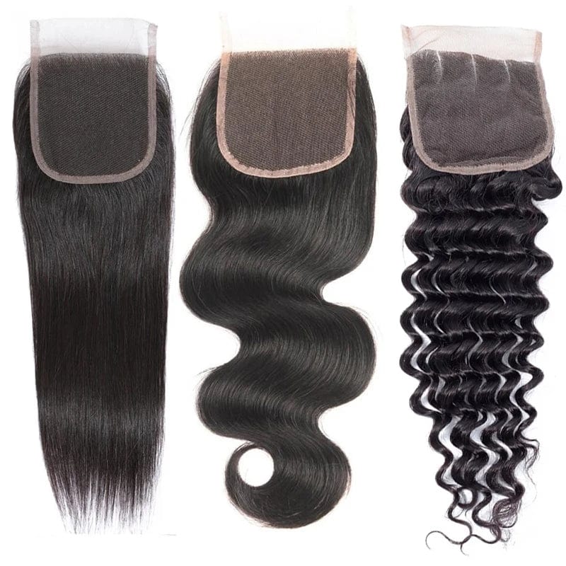 New Design Wholesale Human Hair Frontal Hair Closure Transparent 4X4 13X4 Raw Indian Mink Brazilian Hair Bundles Natural Black