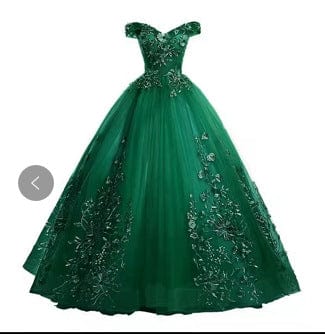 New Designs Off Shoulder Gold Ball Gown Wedding Dresses Luxury Lace Up Flower Embroidered Banquet Evening Party Dress