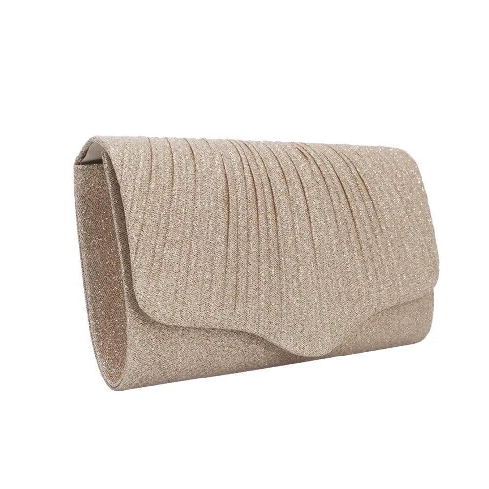 New European And American Fashion Folds Flashing Material Ladies Clutch One-shoulder Dinner Envelope Evening Clutch Bag