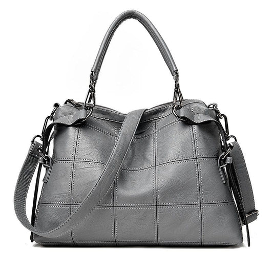 New European and American fashion women's single shoulder slung soft leather large capacity handbag