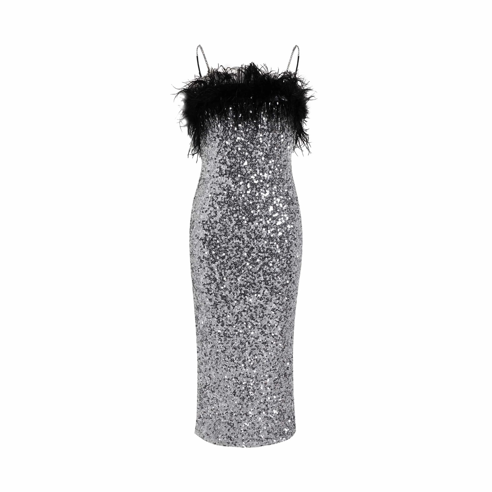 New Fashion Clothes Sequins Dress Beading Sexy Strap Feathers Party Ladies Dresses
