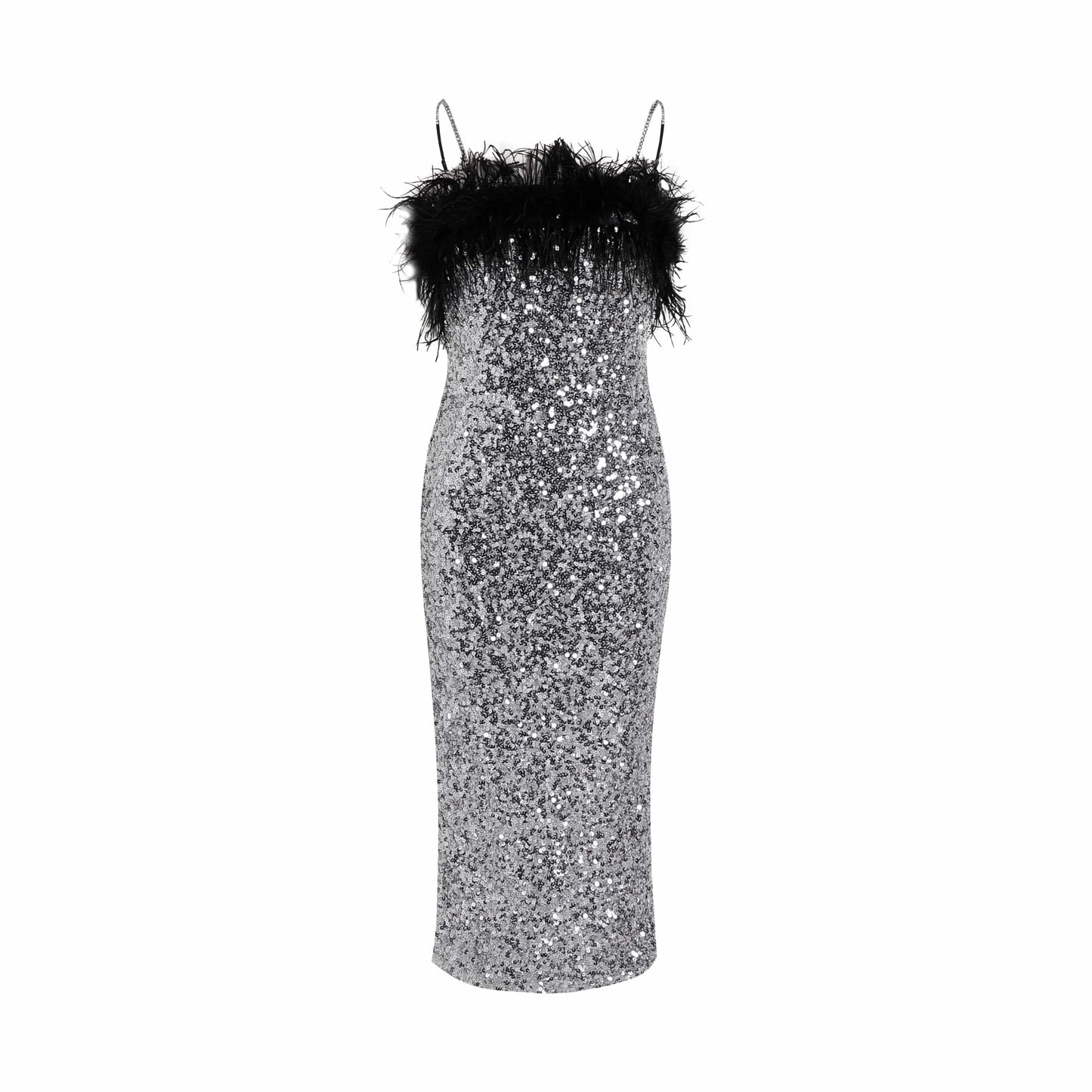 New Fashion Clothes Sequins Dress Beading Sexy Strap Feathers Party Ladies Dresses