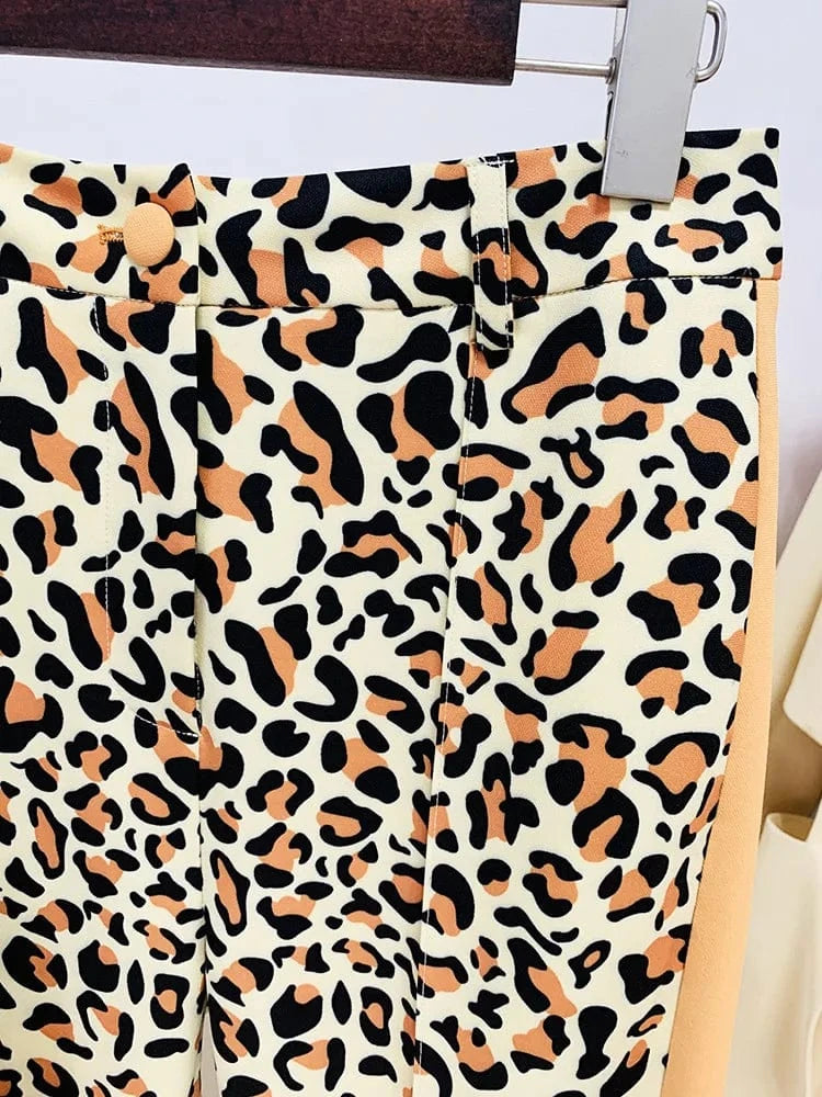 New Fashion Ladies Clothes Floral Printed Two Pieces Suit Business Wear Casual Blazer