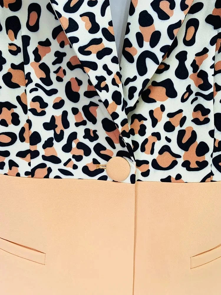 New Fashion Ladies Clothes Floral Printed Two Pieces Suit Business Wear Casual Blazer