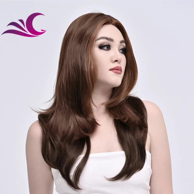 New Fashion Layer Future Japanese Fiber Heat Friendly Synthetic Lace Front Colored Wig