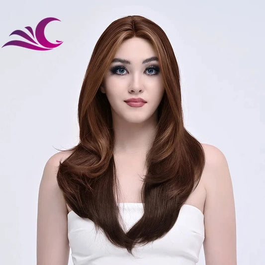 New Fashion Layer Future Japanese Fiber Heat Friendly Synthetic Lace Front Colored Wig
