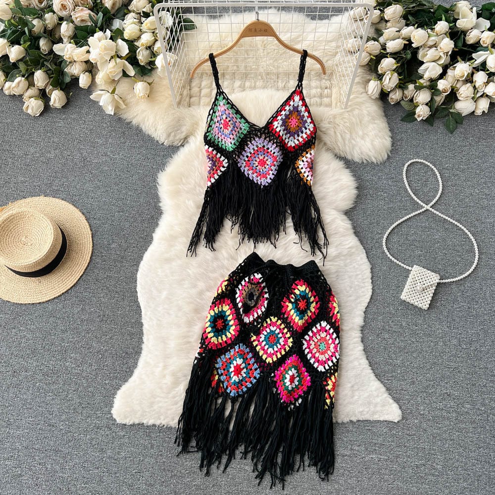 New Fashion Sleeveless Flower Print Two Set Women Lady Elegant Summer Dress