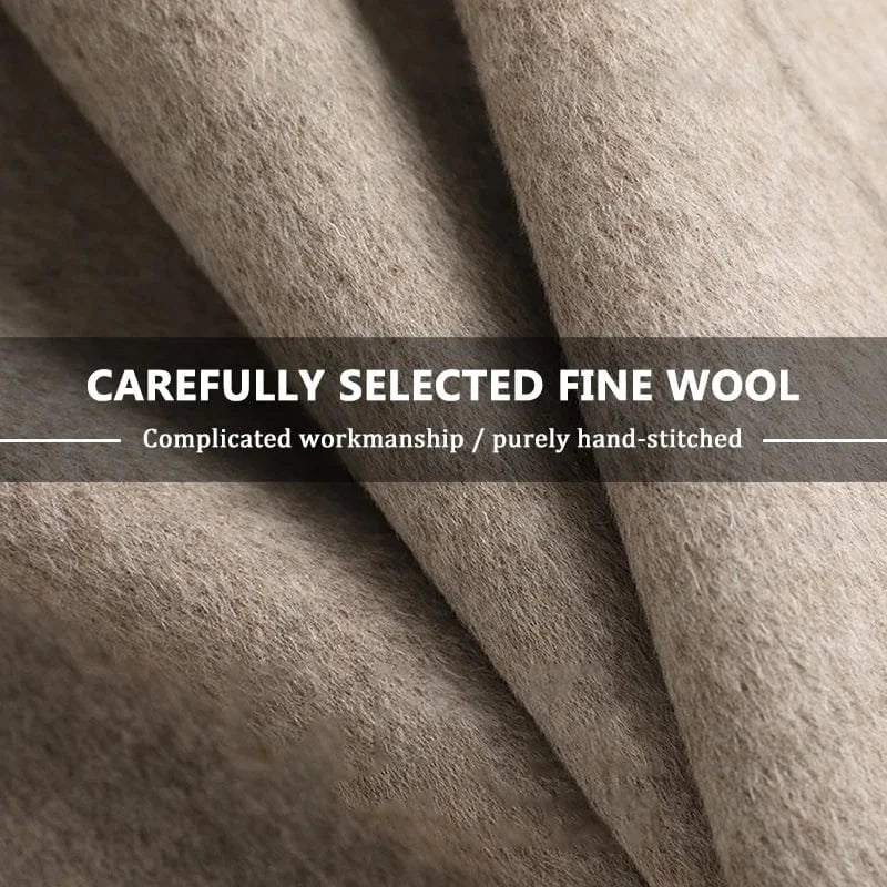 New Fashion Solid Color Cashmere Long Wool Trench Coat Women with Blet