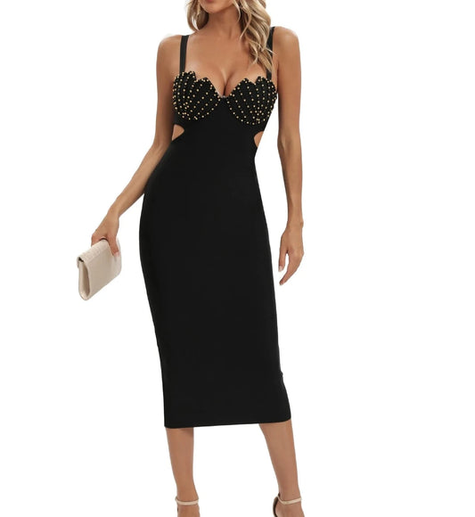 New Fashion Women's Bodycon Sleeveless Strap Celebrity Party Bandage Evening Dresses