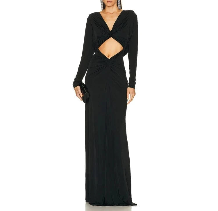 New Fashion Women's Elegant Hollow Out Cross Maxi Dress Party Club Prom Dresses