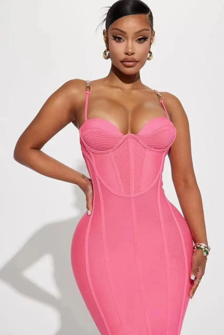 New Fashion Women's Fashion Bodycon Sleeveless Strap Celebrity Nightclub Party Evening Dresses