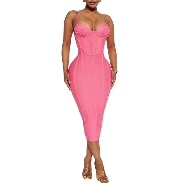 New Fashion Women's Fashion Bodycon Sleeveless Strap Celebrity Nightclub Party Evening Dresses