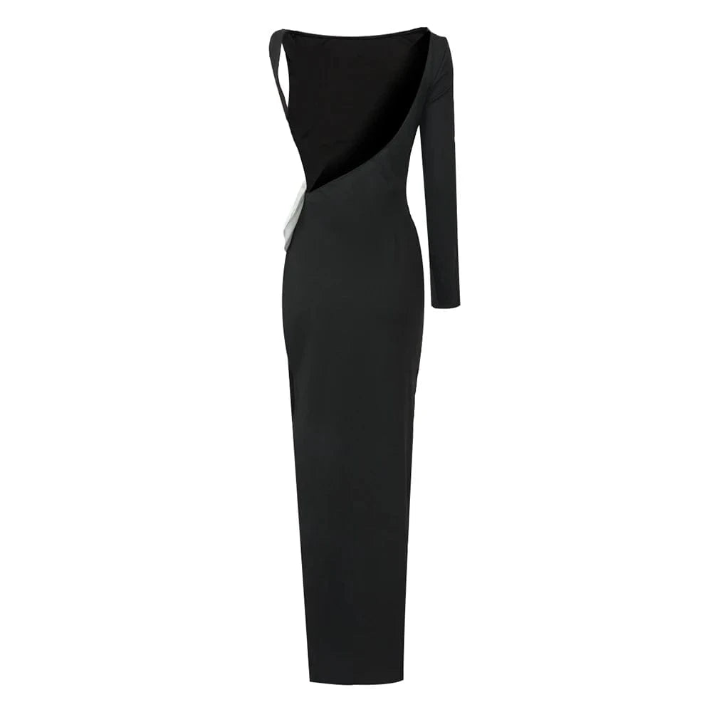 New Fashion Women's Sexy Hollow Out One-shoulder Long Sleeve Dresses Party Club Evening dress