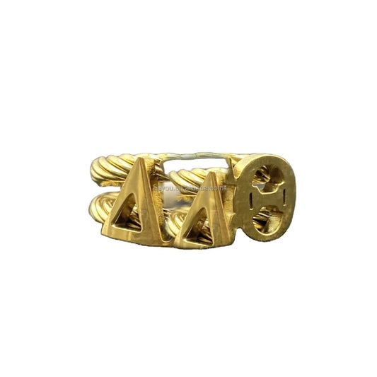 New Greek Sorority Alphabet Gold Ring Fine Stainless Steel Fashion Glossy Fade Resistant Personalized Party Symbol Jewelry