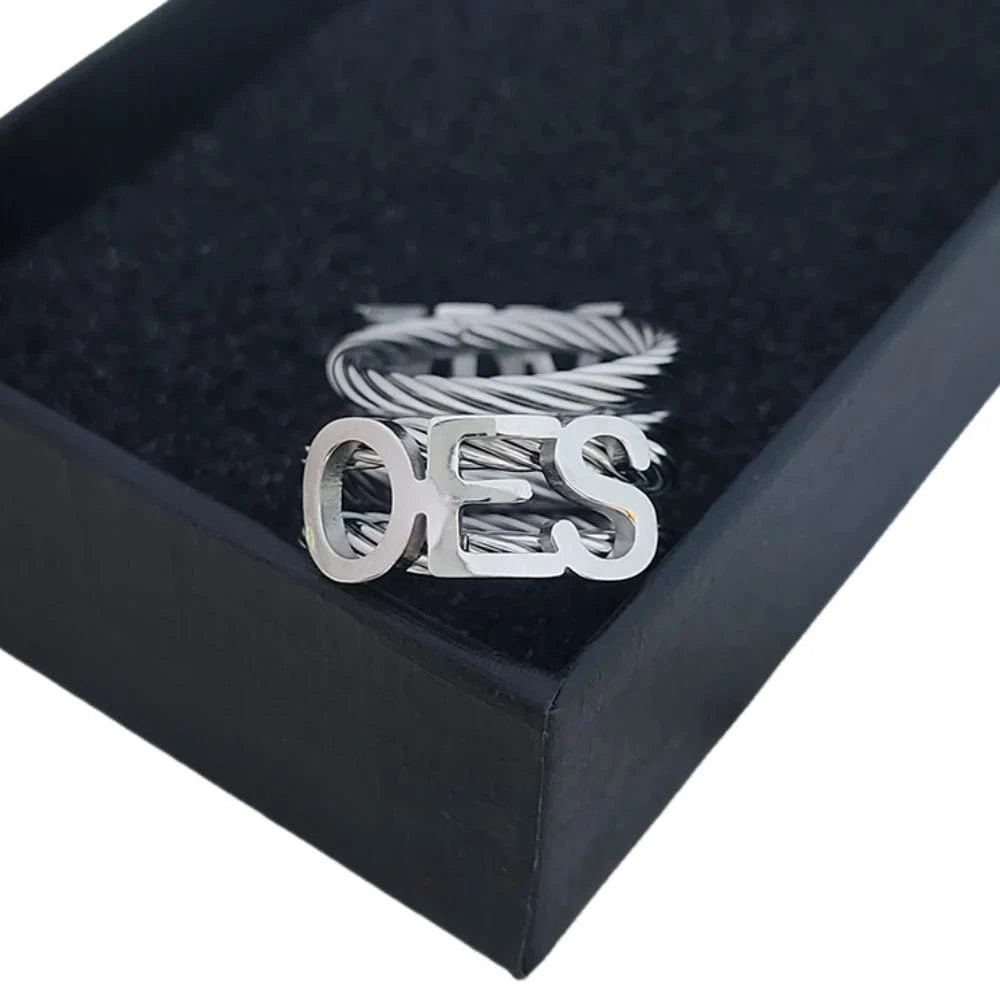 New Greek Sorority Alphabet Ring Stainless Steel Fashion Glossy Fade Resistant Personalized Party Organization Symbol Jewelry