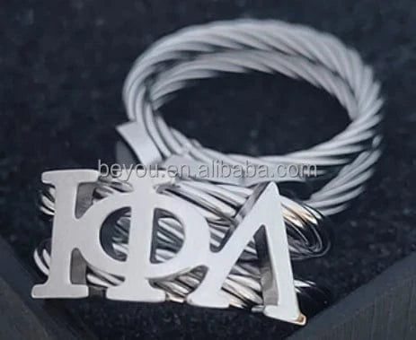 New Greek Sorority Alphabet Ring Stainless Steel Fashion Glossy Fade Resistant Personalized Party Organization Symbol Jewelry