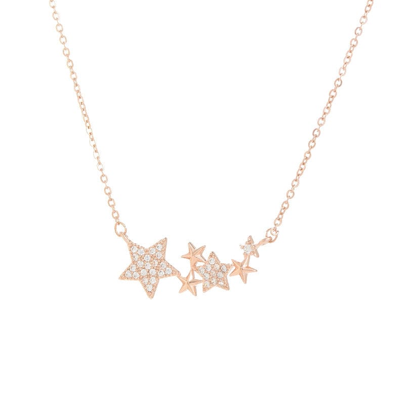 New Hot Popular custom star pentagram Zircon Pendant Necklaces For Women Fashion Fine Jewelry