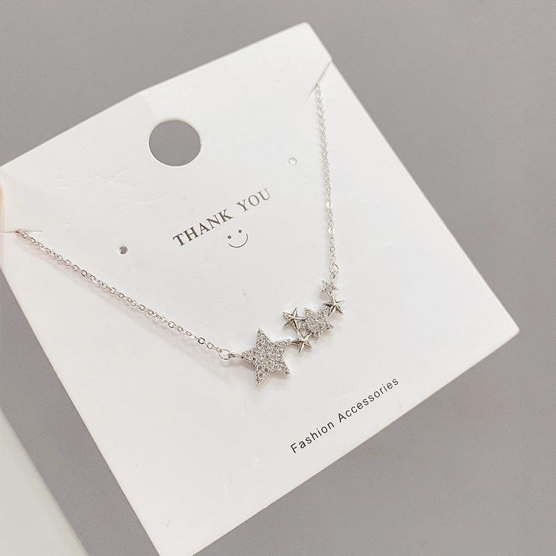 New Hot Popular custom star pentagram Zircon Pendant Necklaces For Women Fashion Fine Jewelry