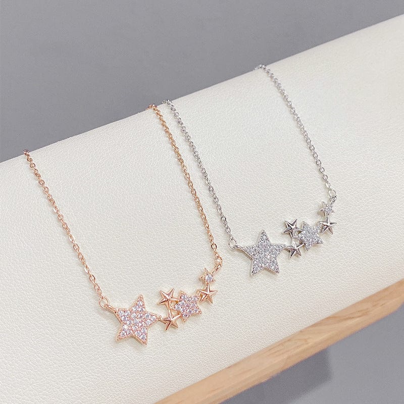New Hot Popular custom star pentagram Zircon Pendant Necklaces For Women Fashion Fine Jewelry