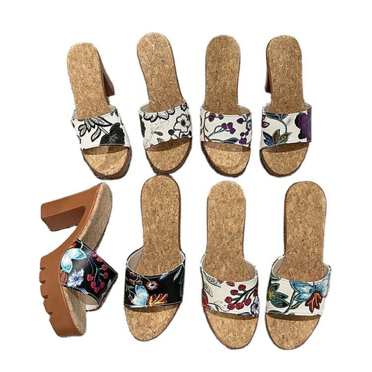 New hot sale Fashion flower woman sandal new summer design high-heel ladies sandals luxury slippers for lady