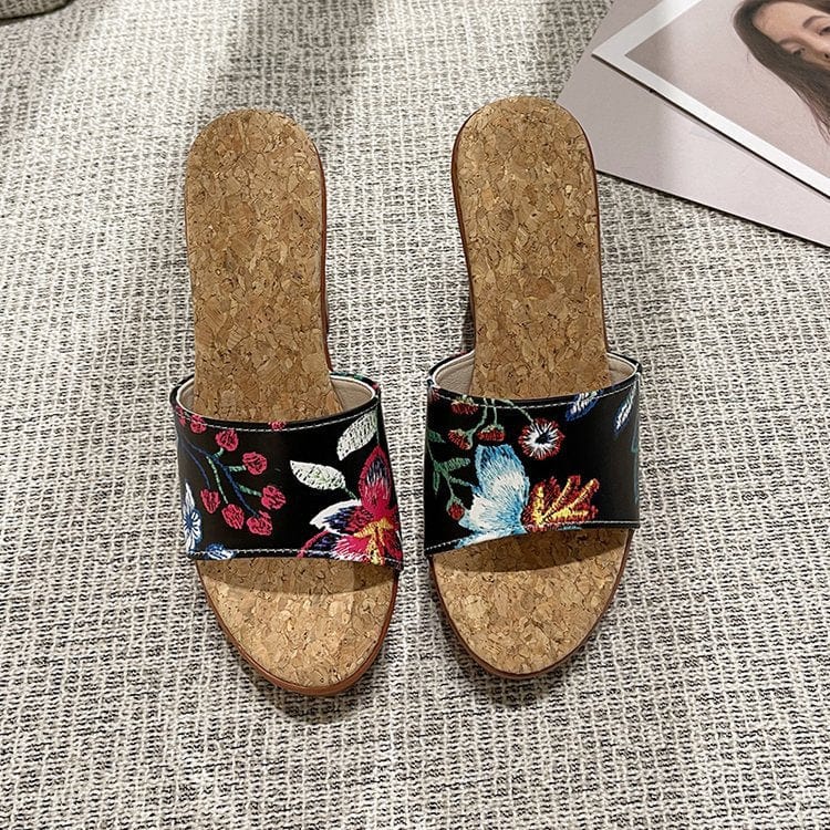 New hot sale Fashion flower woman sandal new summer design high-heel ladies sandals luxury slippers for lady