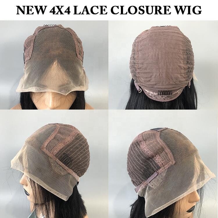 New Hot Selling Short bob Wavy Honey Blonde Ombre Color 100% Brazilian Human Hair 4x4 Lace Closure Wigs