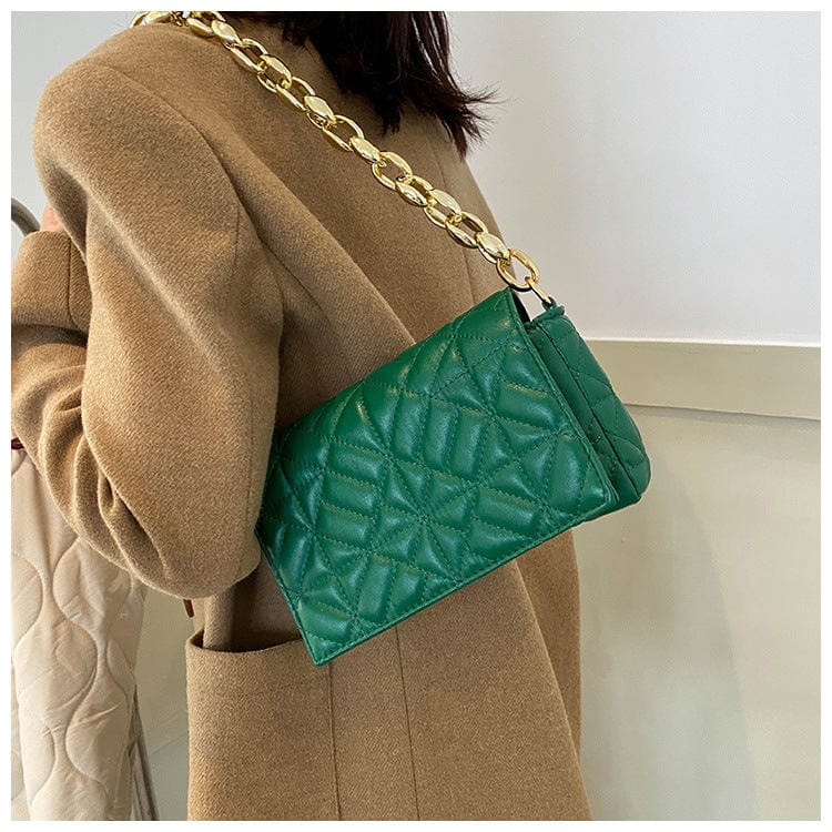 New Korean version 2022 fashion quilted designer leather purse simple girl chain shoulder armpit bag