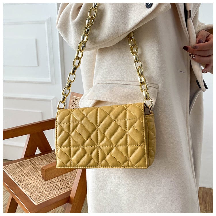 New Korean version 2022 fashion quilted designer leather purse simple girl chain shoulder armpit bag