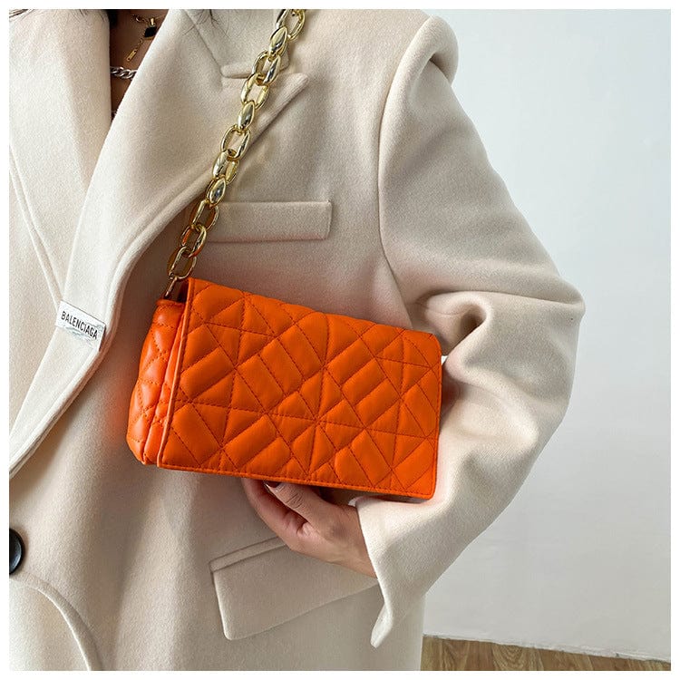 New Korean version 2022 fashion quilted designer leather purse simple girl chain shoulder armpit bag