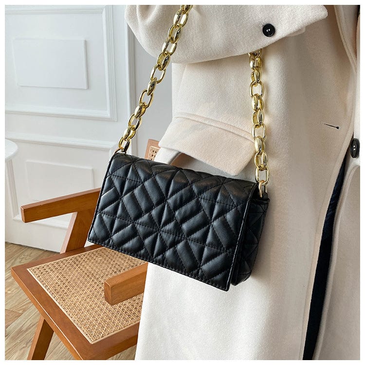 New Korean version 2022 fashion quilted designer leather purse simple girl chain shoulder armpit bag