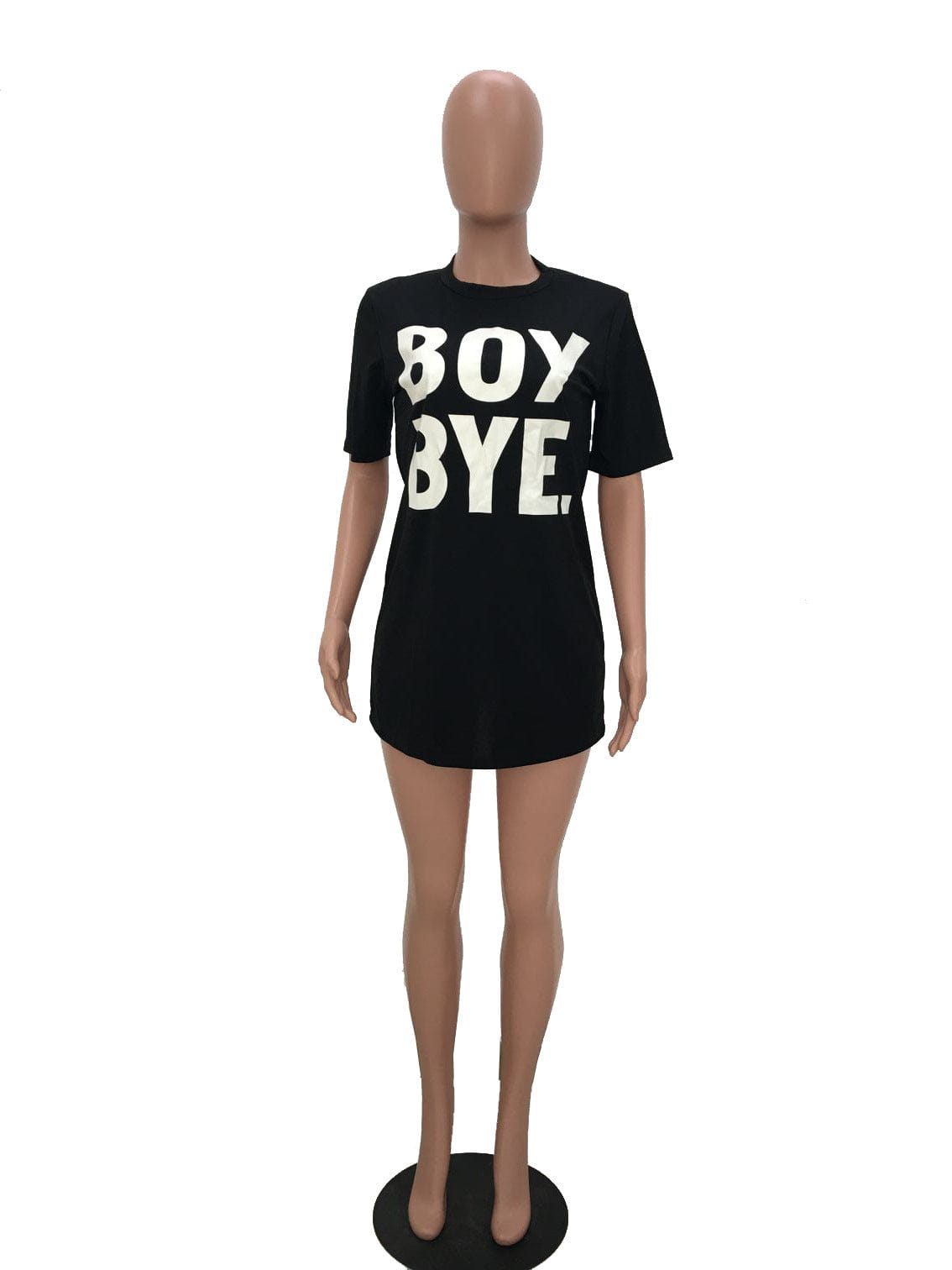 New Loose Women's Solid Color Letter Print T-Shirt Dress
