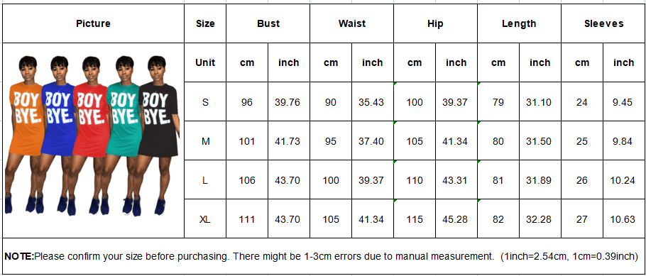 New Loose Women's Solid Color Letter Print T-Shirt Dress
