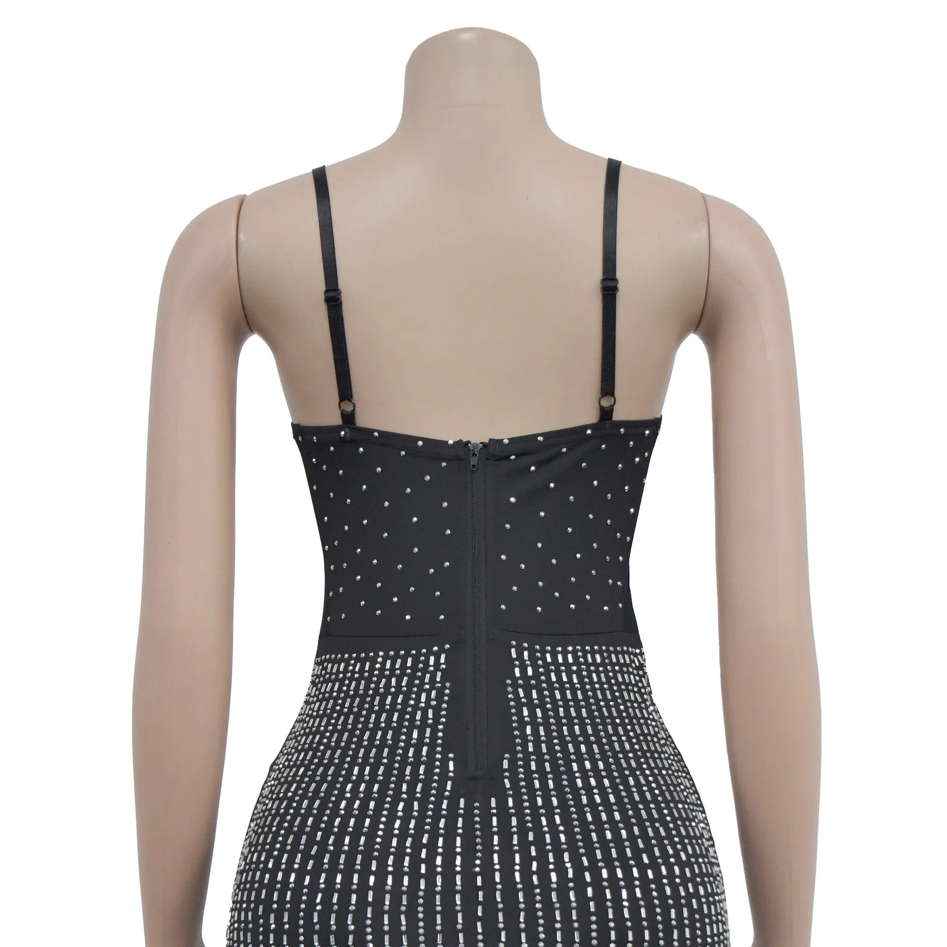 New Luxury Rhinestone Mini Dress Woman Sleeveless Mesh Patchwork Skinny Vestidos Female Summer Evening Party Dress