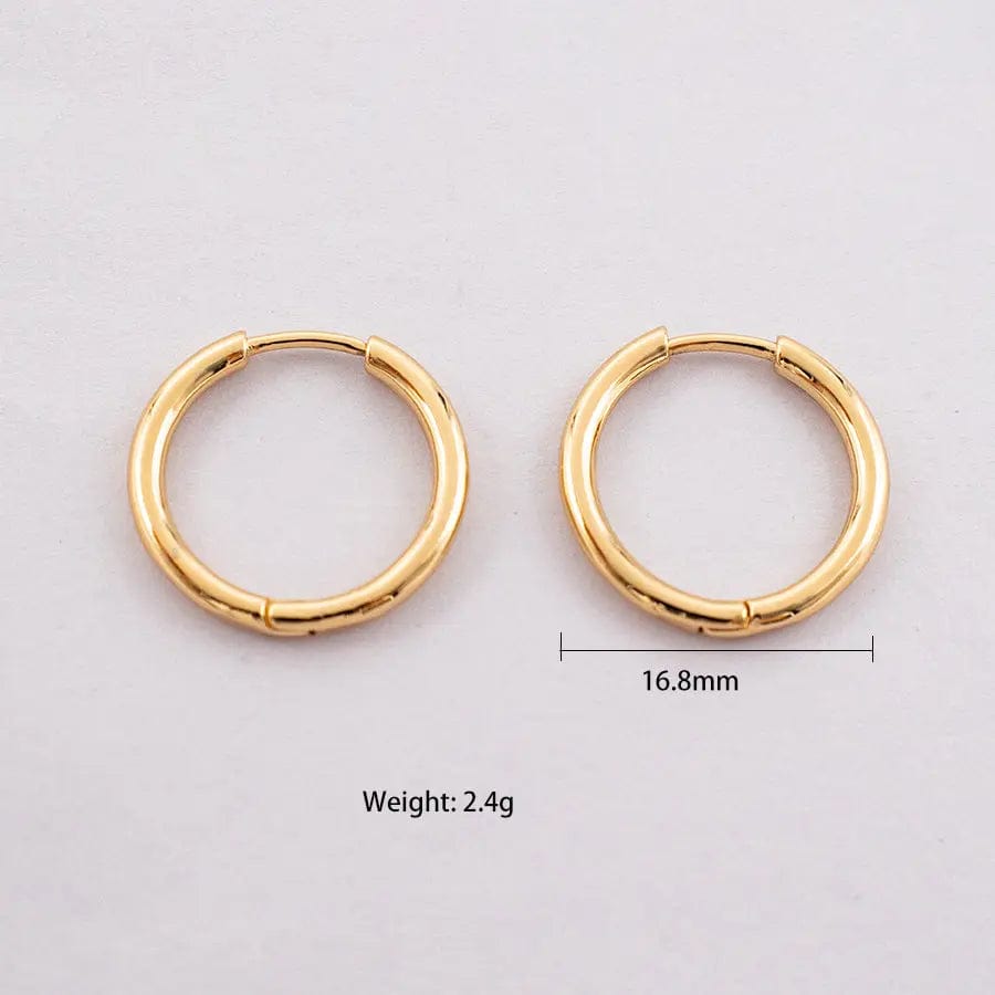New Mesh/Rotating Geometric Huggie Hoop Earrings Titanium Steel Gold Plated Color Preservation Circle C Earrings