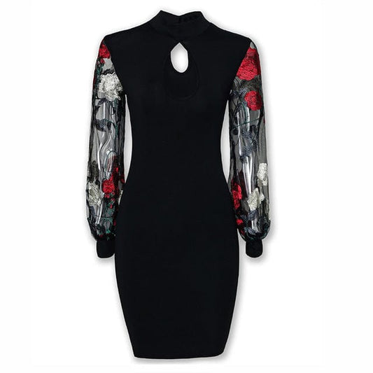 New MIDI skirt European and American sexy lace embroidery buttocks dress women's fashion dress