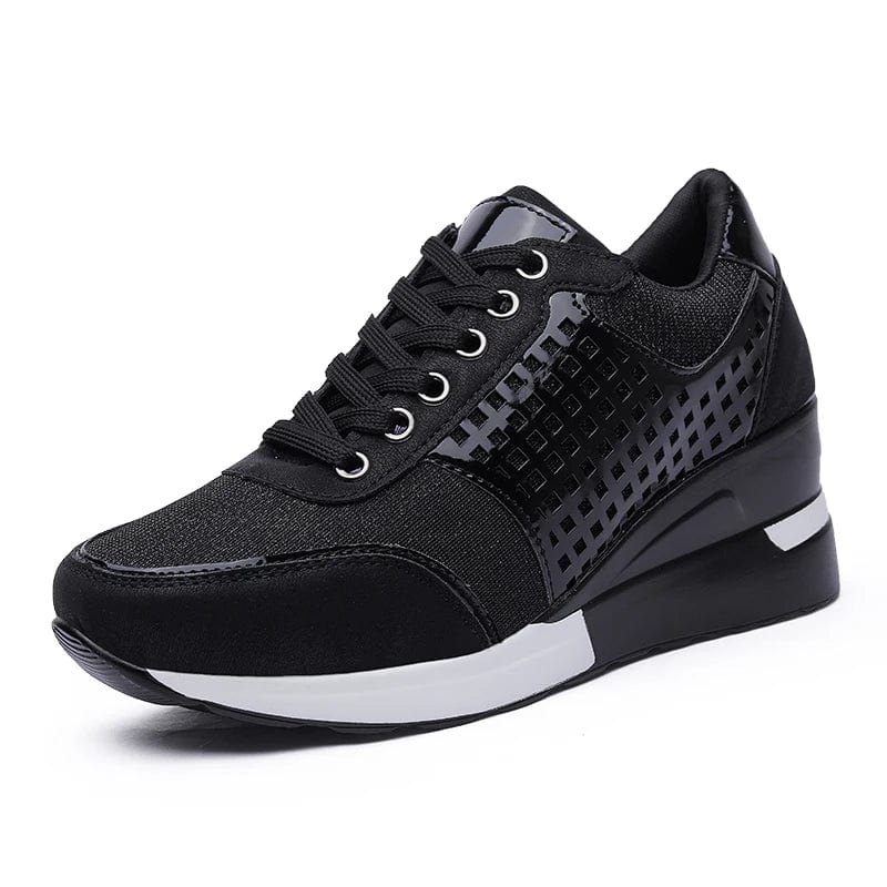 New model fashion brand shinny women sports height increasing shoes 6cm zapatillas factory wholesale low prices