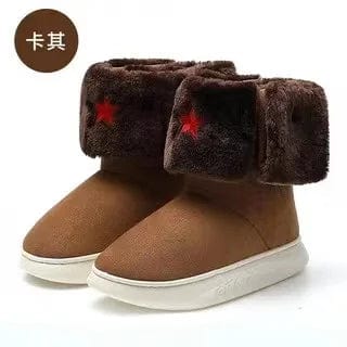 New models wholesale leather boots women high heel Soviet red star snow winter men outdoor fur house shoes hiking brand cheap