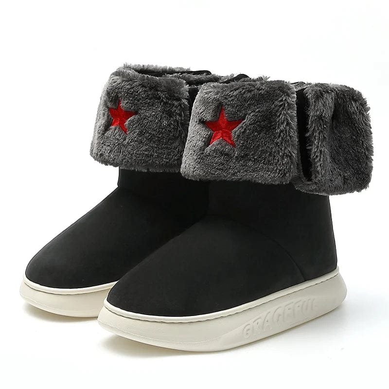 New models wholesale leather boots women high heel Soviet red star snow winter men outdoor fur house shoes hiking brand cheap